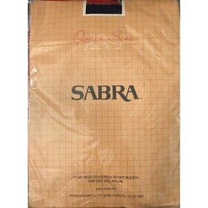 Vintage Sabra Queen Size Navy pantyhose 3X/4X Extra Wide Width Made In Israel